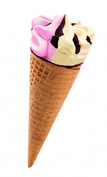 Cornet de Glace Fraise Vanille Détail